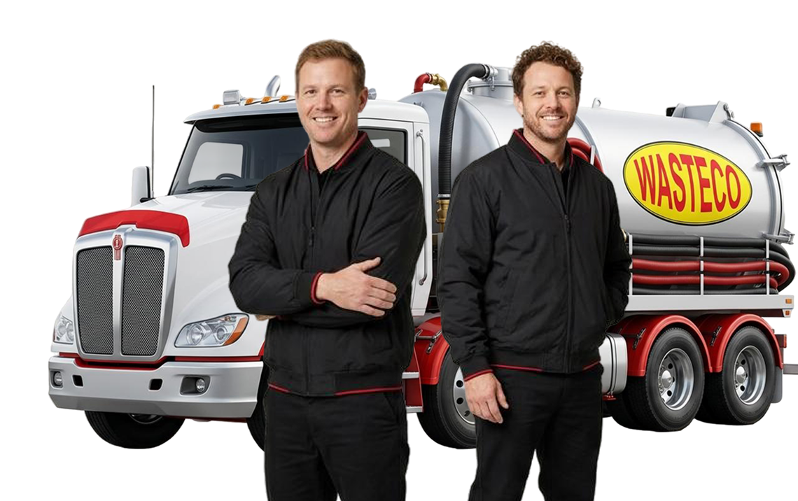 WASTECO team and waste collection truck